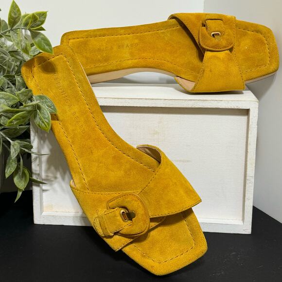 Veronica Beard Clog Sandals in Saffron Suede, Size 8 - Picture 4 of 14
